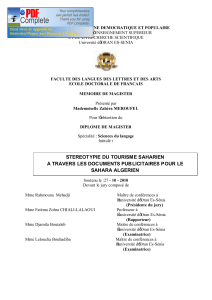 stereotypie du tourisme saharien a travers les
