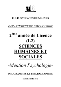 Licence 2 - UFR Sciences Humaines