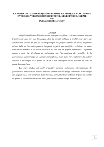 LA PARTICIPATION POLITIQUE DES FEMMES EN AFRIQUE