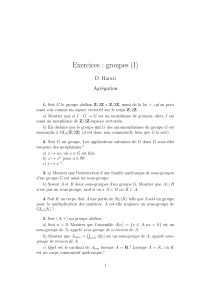 Exercices : groupes (I)