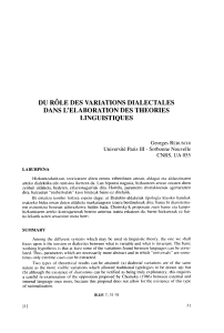 du róle des variations dialectales dans l`elaboration