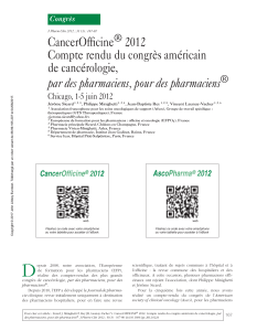 CancerOfficine 2012 Compte rendu du congrès américain de