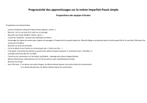 Progressivité des apprentissages sur la notion Imparfait