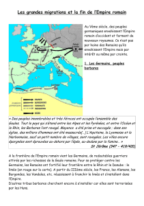 Les grandes migrations et la fin de l`Empire romain