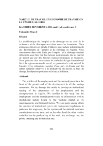 231 MARCHE DE TRAVAIL EN ECONOMIE DE TRANSITION LE