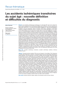Les accidents ischémiques transitoires du sujet âgé