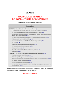 Lénine - Pour caractériser le romantisme économique