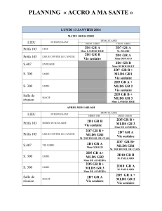 Planning "Acrro à ma santé"