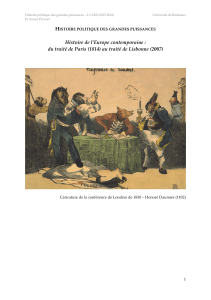 Histoire de l`Europe contemporaine : du traité de Paris (1814) au
