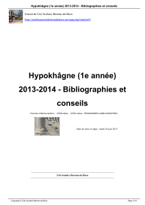 Hypokhâgne (1e année) 2013-2014