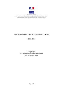 PROGRAMME DES ETUDES DU DEPS 2013-2014