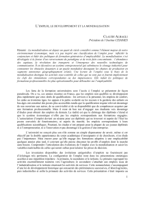 L`emploi, le développement et la mondialisation