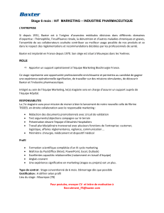 Stage 6 mois : H/F MARKETING – INDUSTRIE PHARMACEUTIQUE