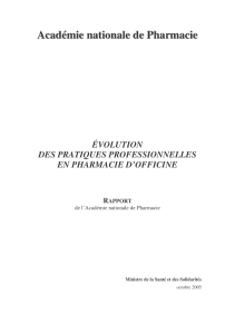 évolution des pratiques professionnelles en pharmacie d`officine