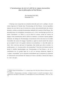 L`herméneutique du récit et le défi de la vulgate structuraliste dans