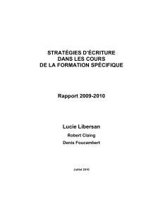 STRATÉGIES D`ÉCRITURE DANS LES COURS DE LA