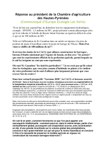 Communiqué d`Europe Ecologie Les Verts - Tarbes