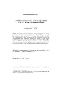 L`amplitude du cycle économique et de l`écart de production au Liban