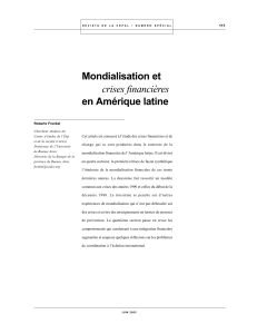 Mondialisation et crises financi&egrave;res en Am&eacute;rique latine