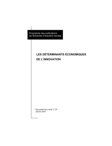 les déterminants économiques de l`innovation