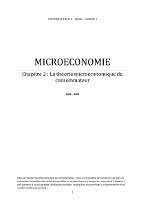 La théorie microéconomique du consommateur