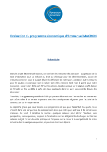 Evaluation du programme économique d`Emmanuel MACRON
