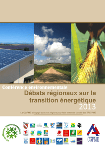 Débats régionaux sur la transition énergétique