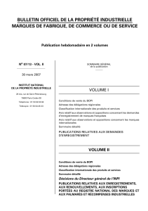 bulletin officiel de la propriété industrielle marques de