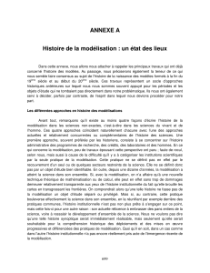 ANNEXE A Histoire de la modélisation : un état des lieux