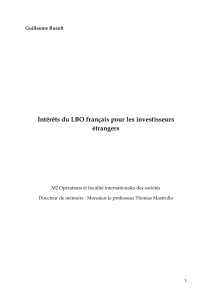 Intérêts du LBO français pour les investisseurs étrangers