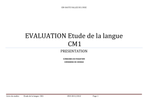 EVALUATION Etude de la langue CM1