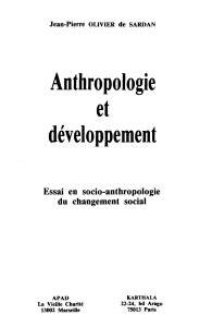 Anthropologie et developpement