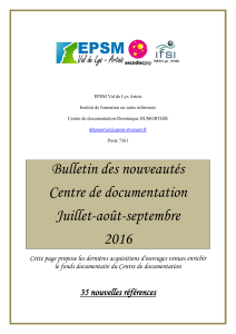 Bulletin des nouveautes juillet-aout