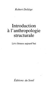 Introduction à l`anthropologie structurale