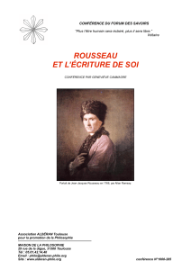 Rousseau et l`écriture de Soi