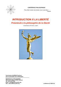 Pour une philosophie de la liberté