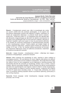 La morphologie verbale : repérer les complexités et les