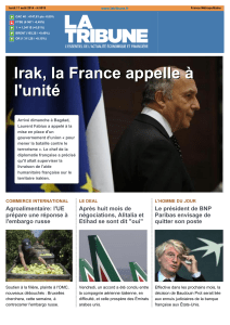 Irak, la France appelle à l`unité Irak, la France appelle à