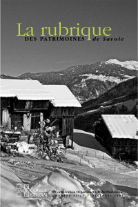 DES PATRIMOINES de Savoie - Le Conseil départemental de Savoie