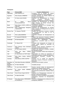 Liste des participants