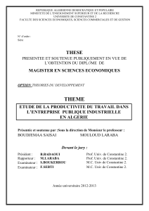 magister en sciences economiques etude de la productivite du