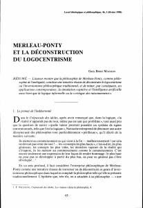 Merleau-Ponty et la déconstruction du logocentrisme