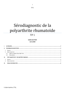 serodiagnostic de la polyarthrite rhumatoïde