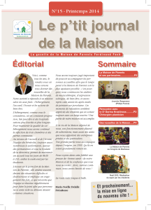 Le p`tit journal de la Maison - Maison de Parents Ferdinand Foch