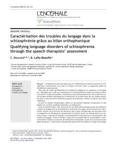 Caractérisation des troubles du langage dans la