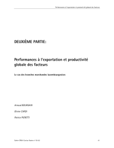 DEUXIÈME PARTIE: Performances à l`exportation et productivité