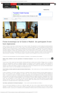 Forum économique sur la Guinée à Madrid : des participants livrent