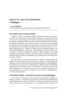 Autour des mots de la formation « clinique »