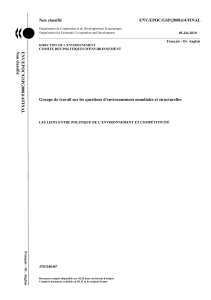 Non classifié ENV/EPOC/GSP(2008)14/FINAL Groupe de
