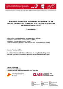 Publicités alimentaires à l`attention des enfants sur les chaînes de